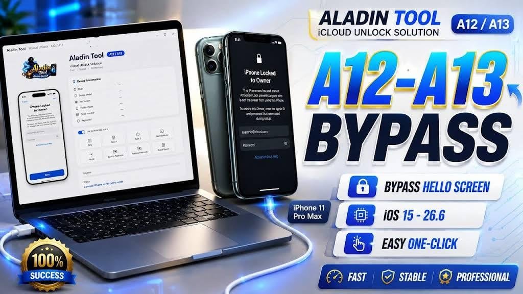 Aladin Tool Icloud ECID Register ( Passcode ) a12/a13 Ramdisk ios26 Supported ✅️